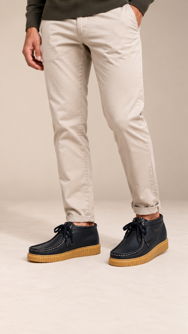 Botín wallabee piel AZUL