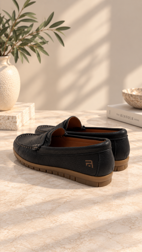 Mocasín piel AZUL  MARINO — foto 4