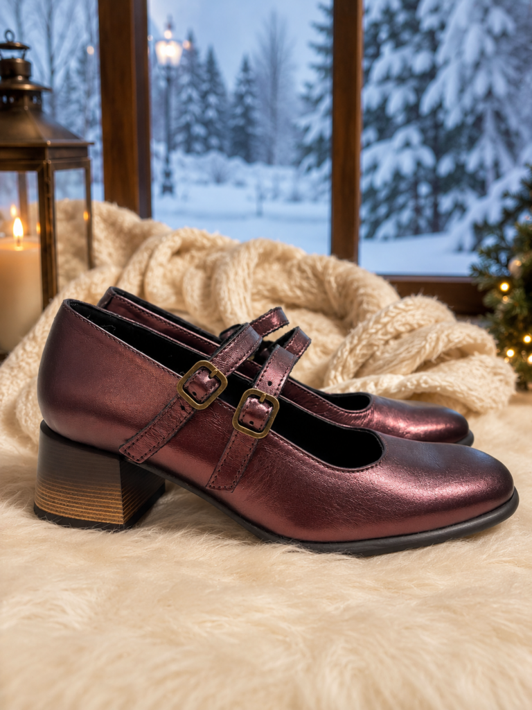 Zapato MARRÓN piel doble hebilla — foto 2