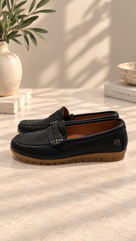 Mocasín piel AZUL  MARINO — foto 3