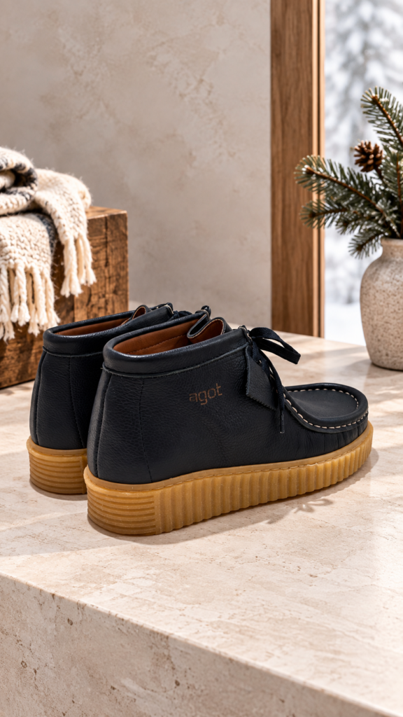 Botín wallabee piel AZUL — foto 4