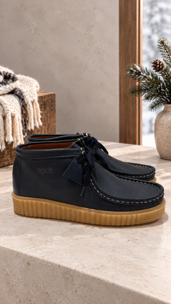 Botín wallabee piel AZUL — foto 3
