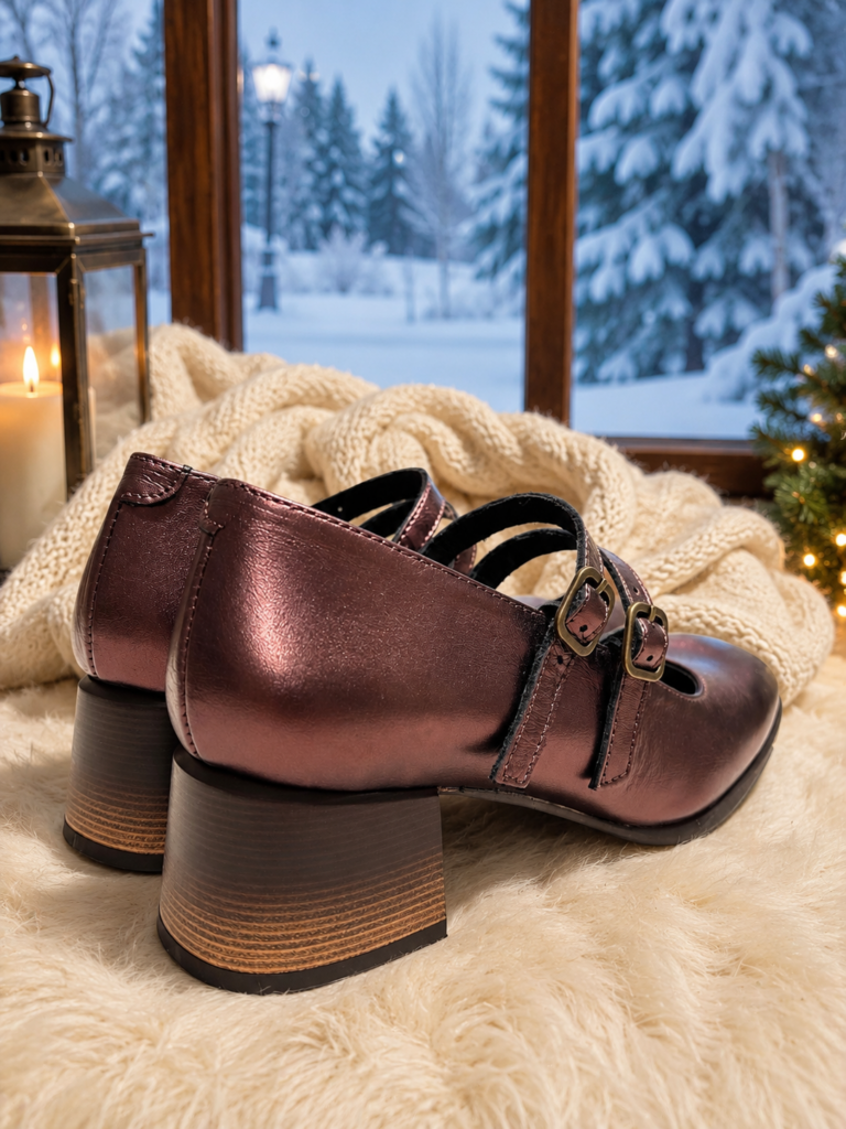Zapato MARRÓN piel doble hebilla — foto 4