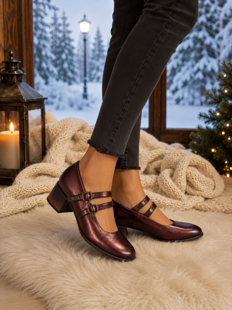 Zapato MARRÓN piel doble hebilla — foto 1