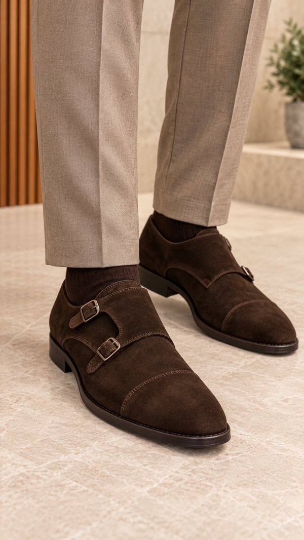 Zapato vestir ante MARRÓN