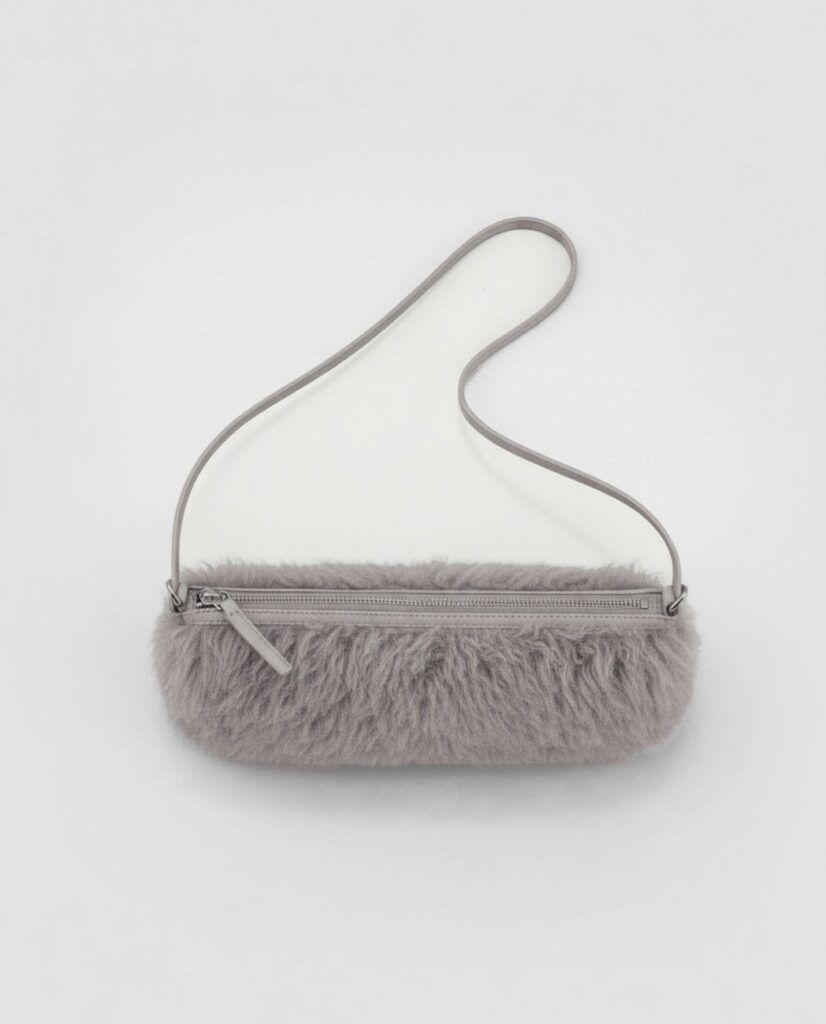 Bolso baguette de pelo gris — foto 3