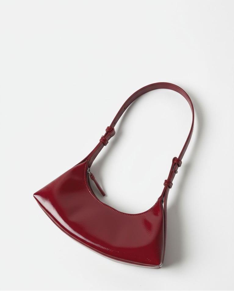 Bolso charol rojo media luna - Imagen 3