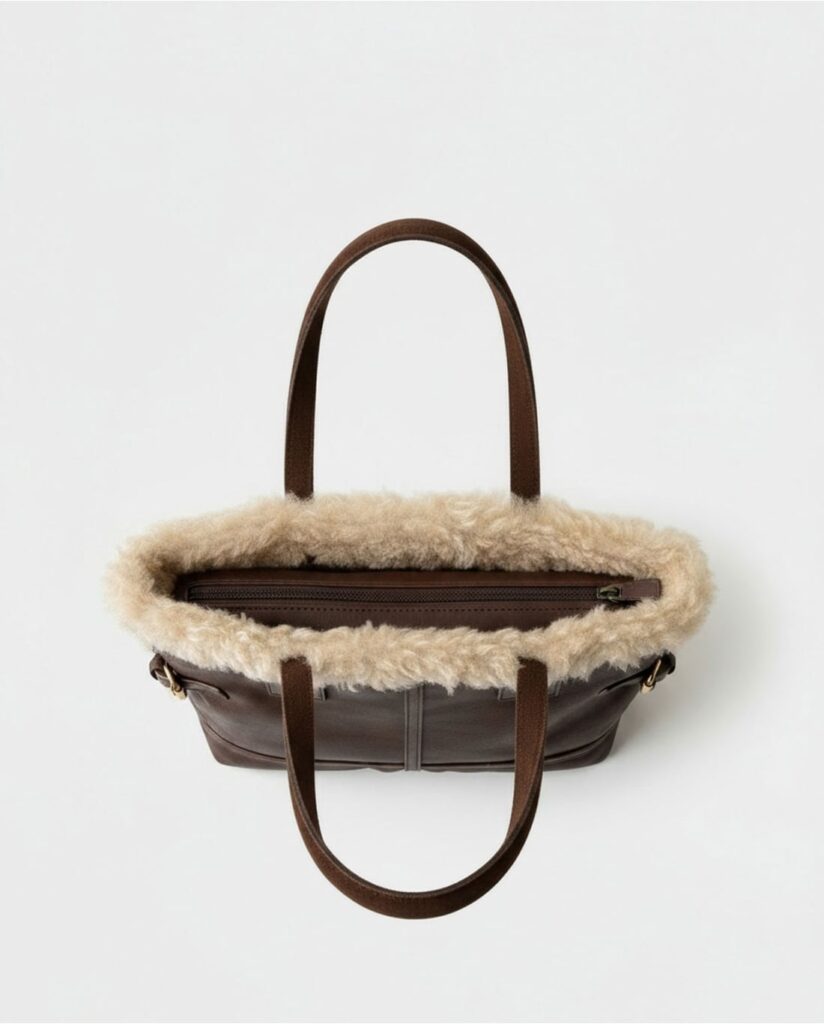 Shopper doble cara pelo marrón — foto 4