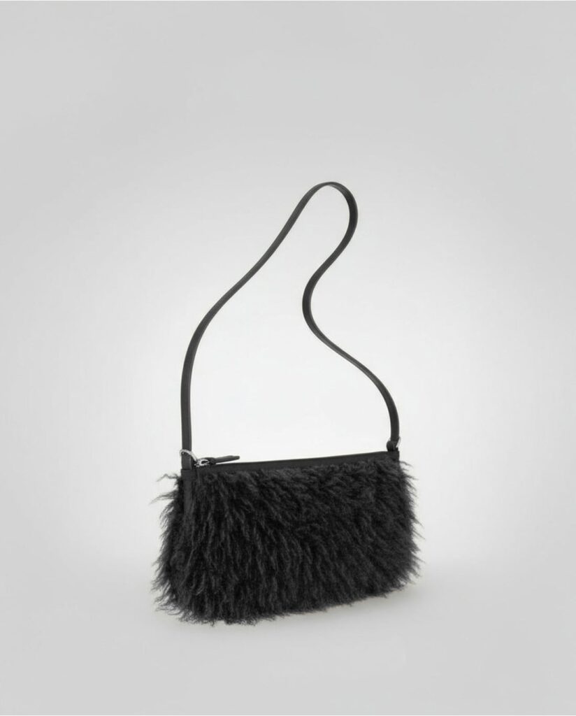 Bolso baguette de pelo negro — foto 2