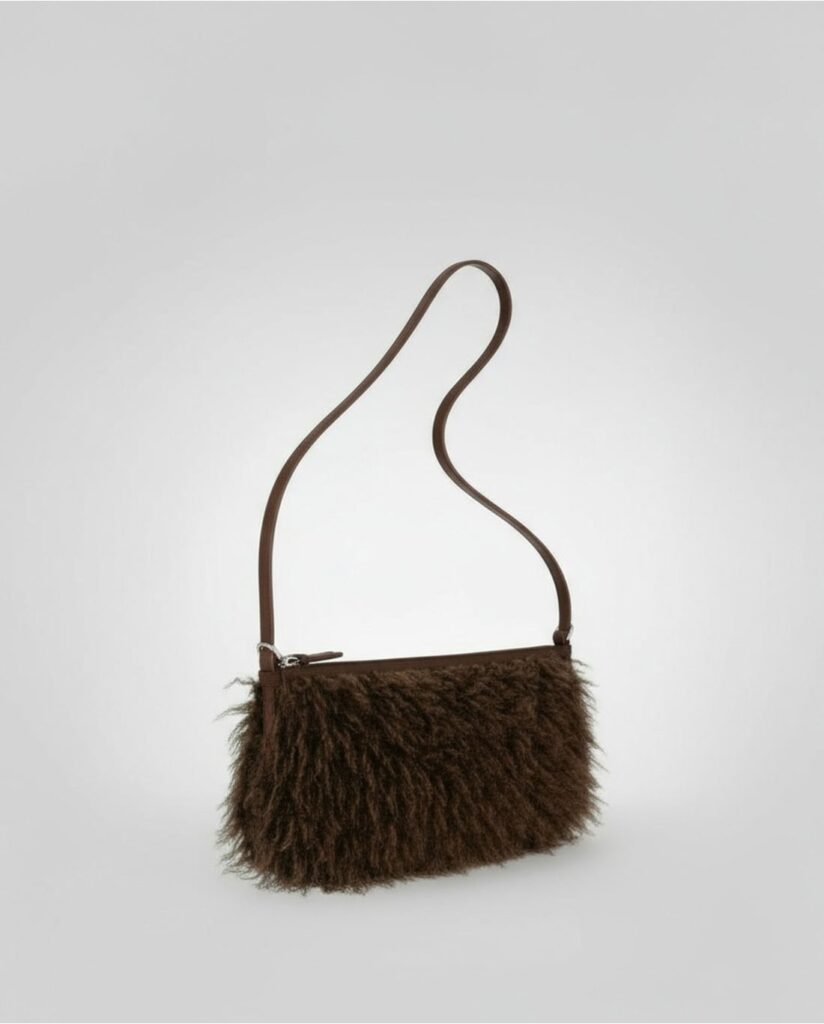 Bolso baguette de pelo marrón — foto 2