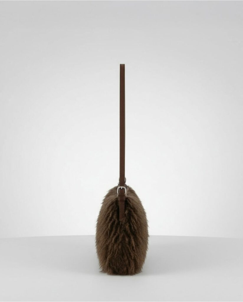 Bolso baguette de pelo marrón — foto 3