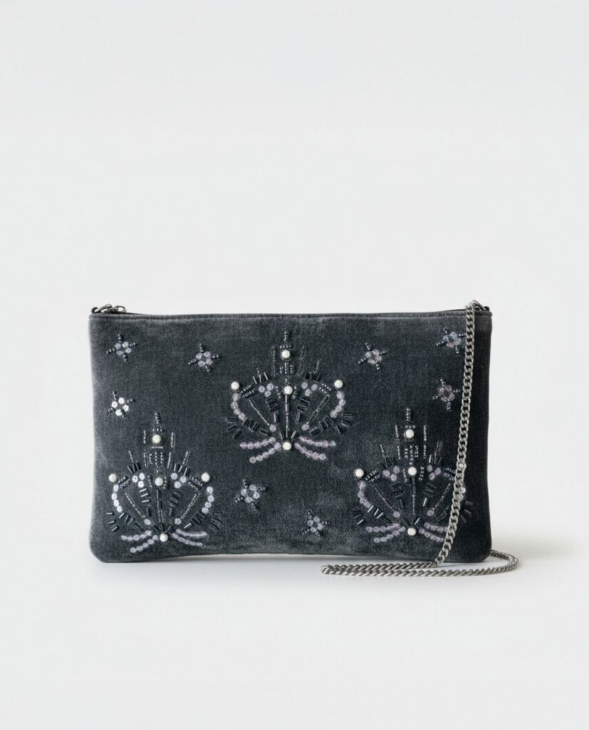 Clutch bordado gris — foto 2