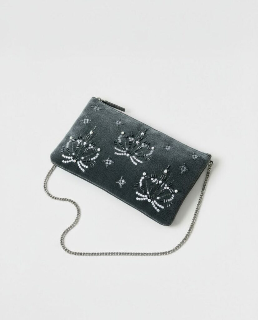 Clutch bordado gris — foto 3