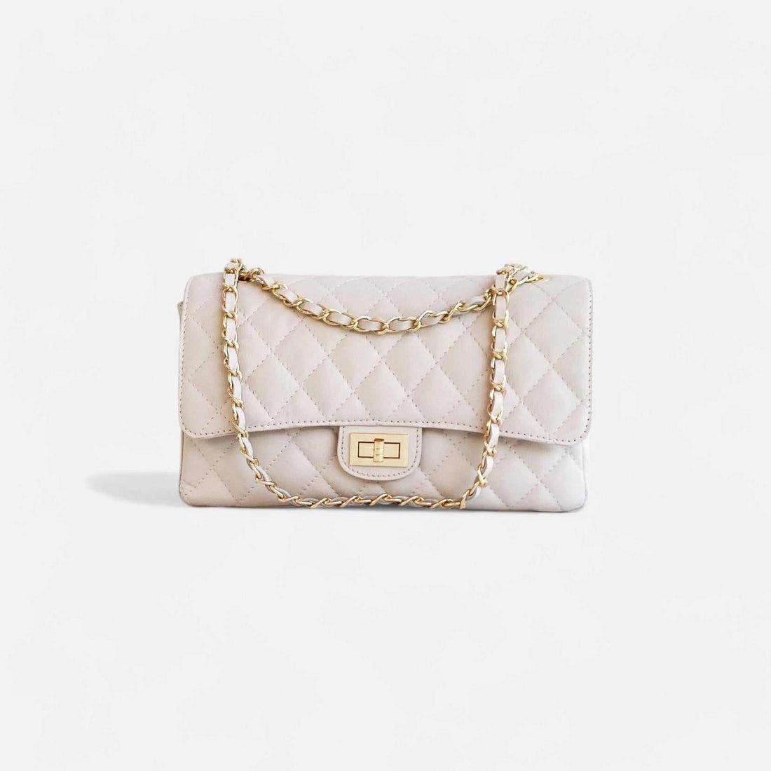 Bolso acolchado piel beige - Imagen 3