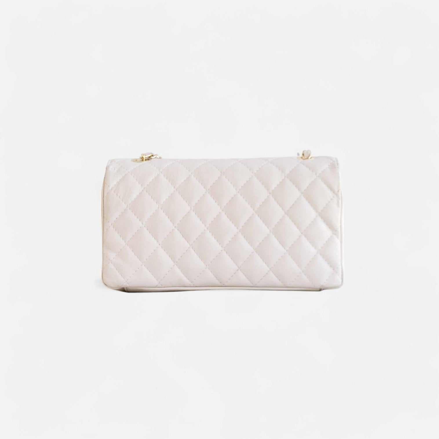 Bolso acolchado piel beige - Imagen 4