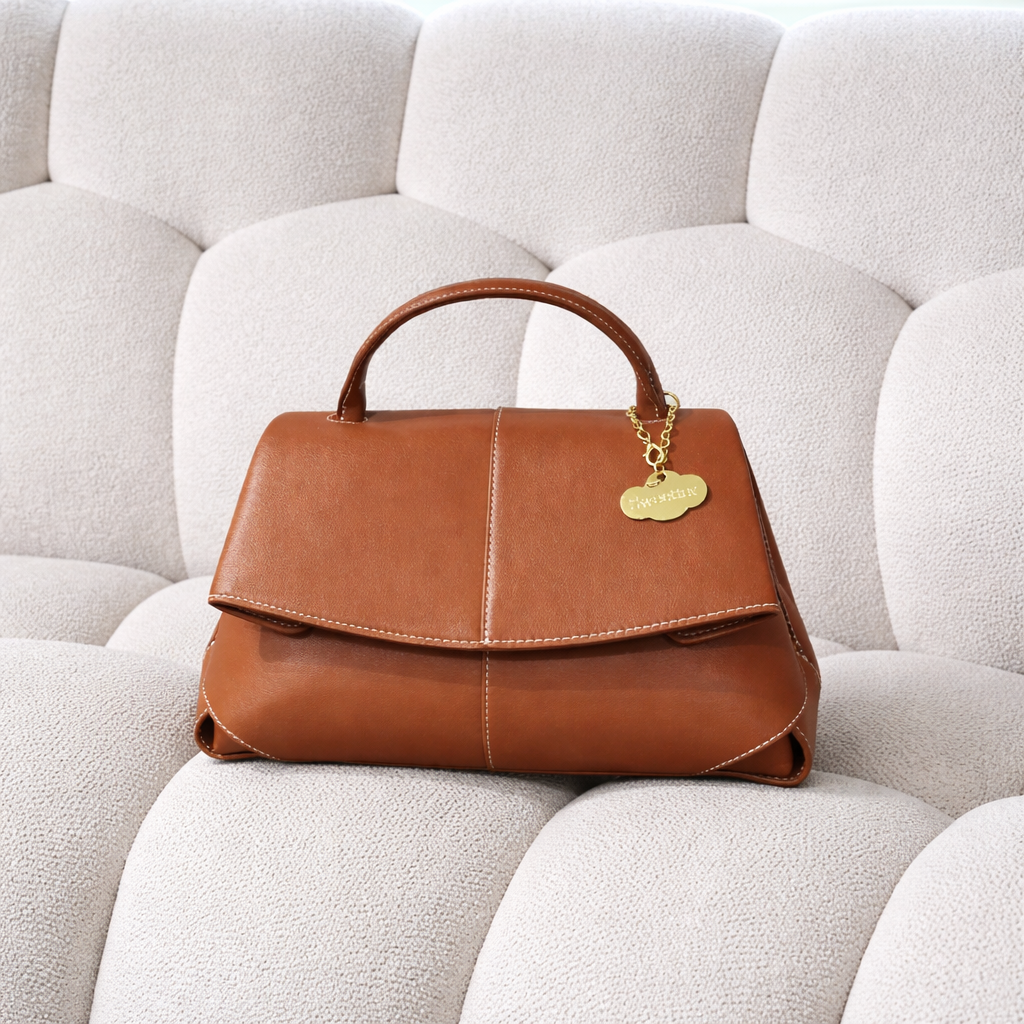 Bandolera piel camel