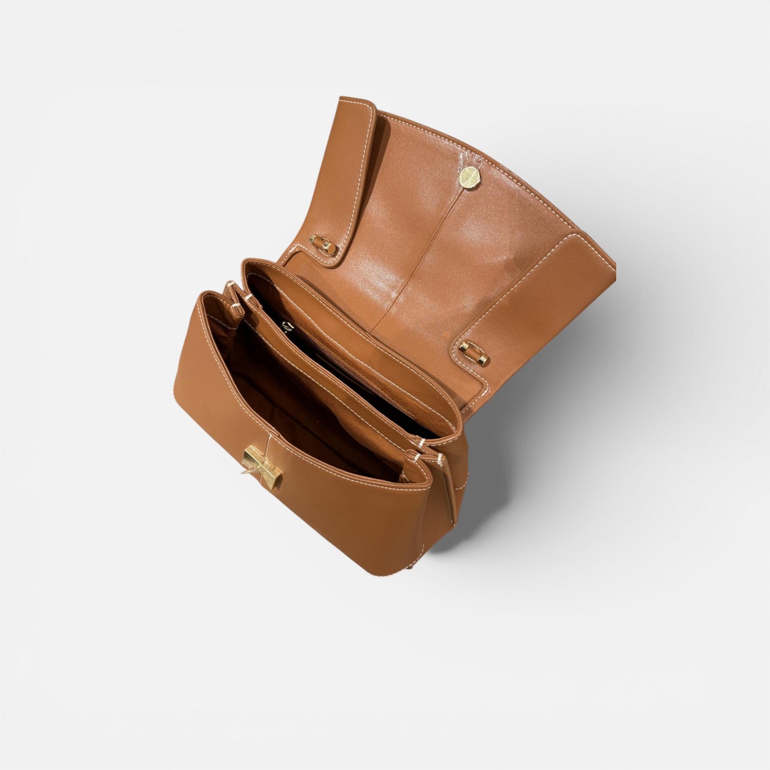 Bandolera piel camel - Imagen 6