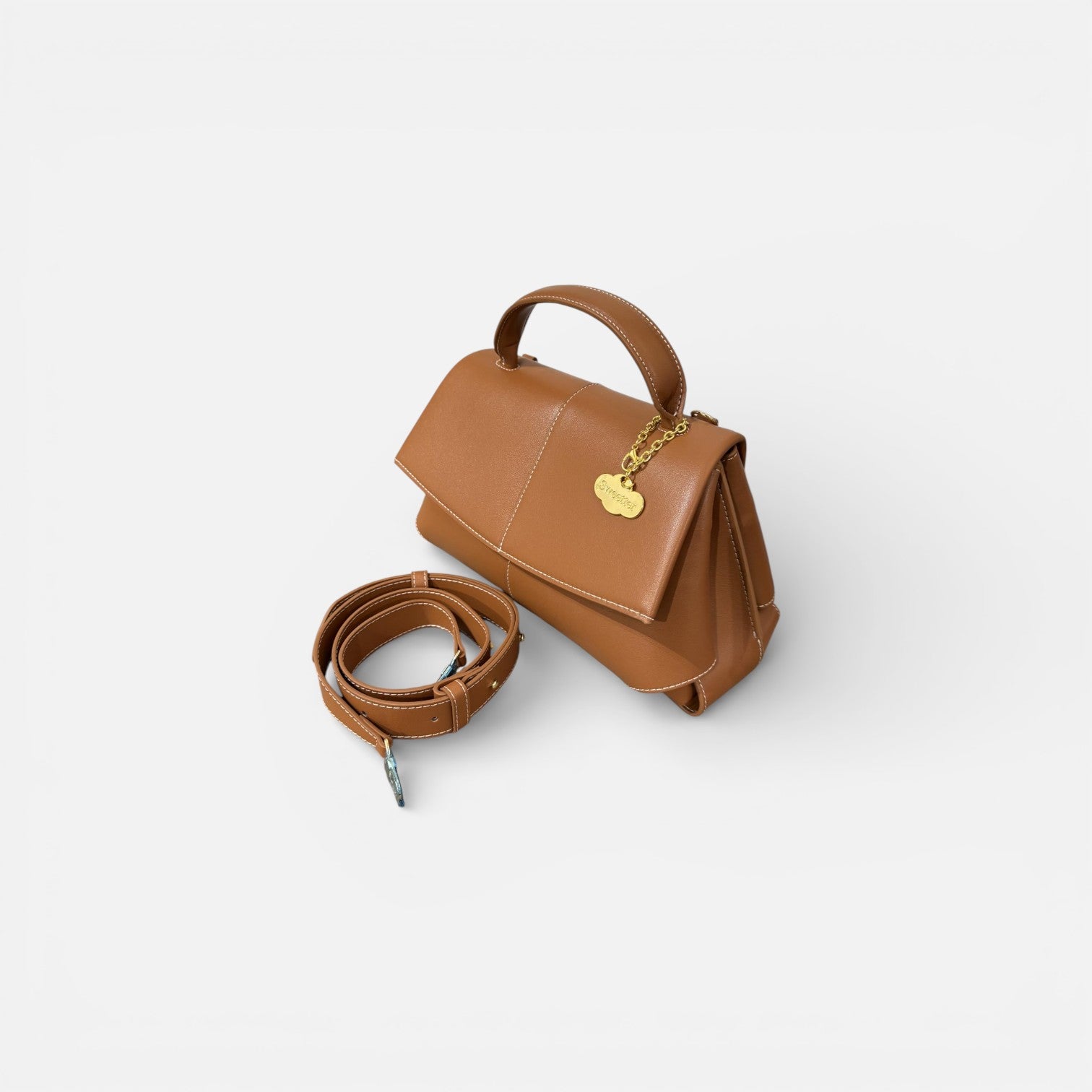 Bandolera piel camel - Imagen 7
