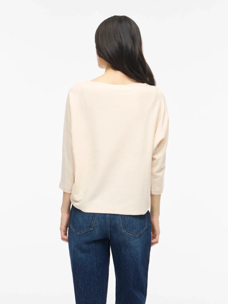 Top BEIG de punto cuello barco — foto 2
