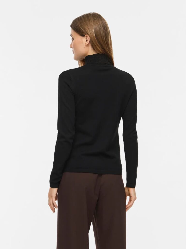 Jersey NEGRO de cuello alto punto fino — foto 5