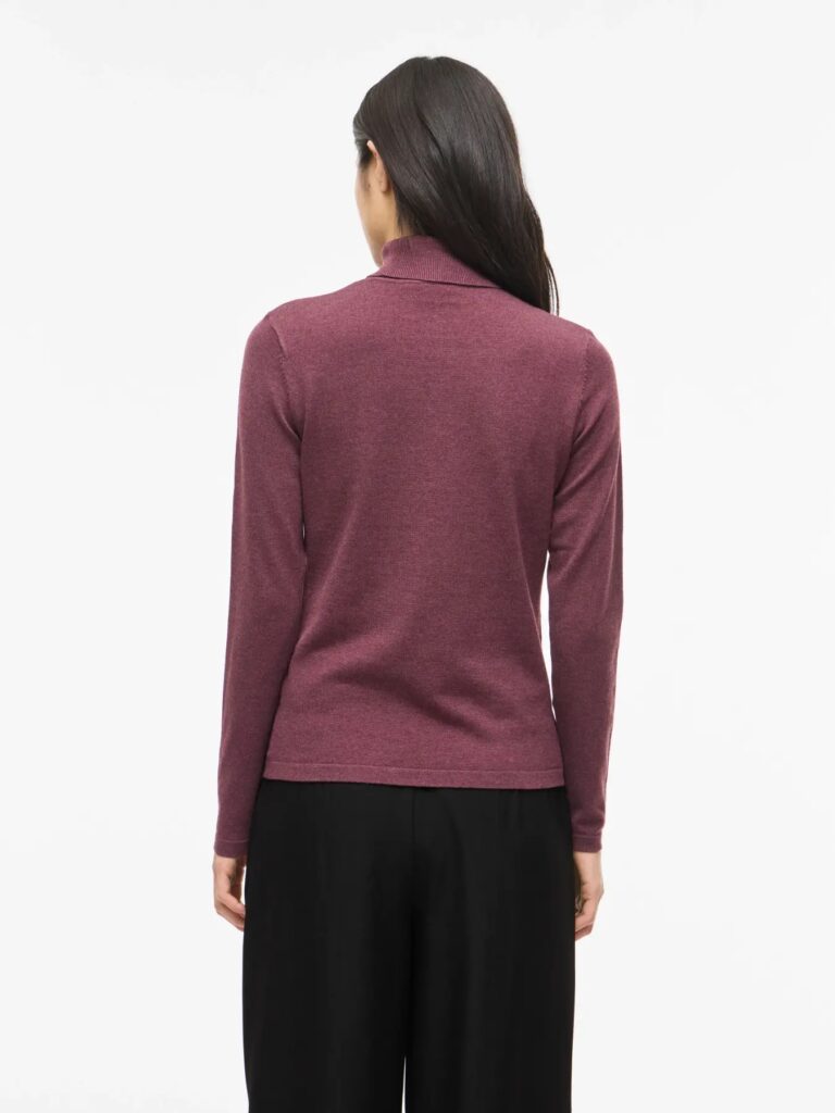 Jersey BURDEOS de cuello alto punto fino — foto 2