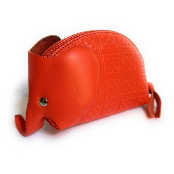 Monedero elefante piel NARANJA
