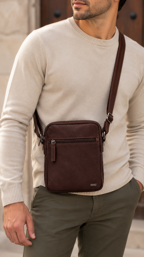 Bolso MARRÓN bandolera piel — foto 1