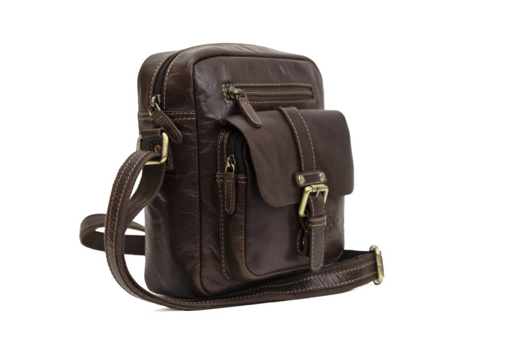 Bolso MARRÓN pequeño bandolera piel — foto 3