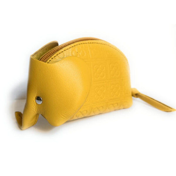 Monedero elefante piel AMARILLO